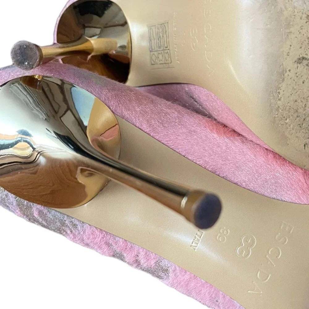 Escada Pink and Gold Barbie Heels - Picture 10 of 15